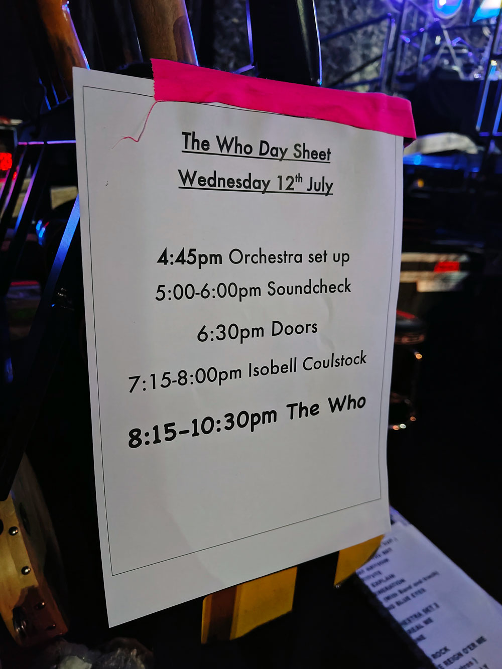 the who tour running times